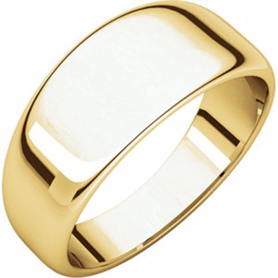 HRT8.5:146232:P 10kt Yellow 8mm Half Round Tapered Band