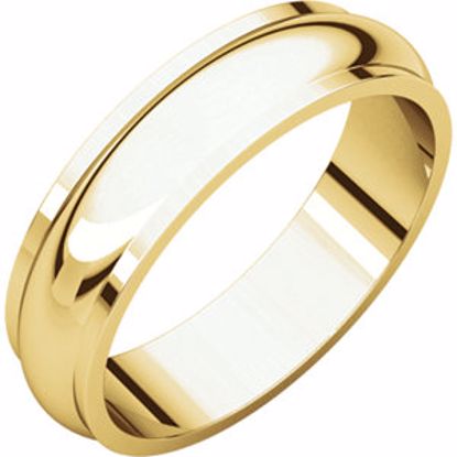 HRE8:149342:P 10kt Yellow 5mm Half Round Edge Band