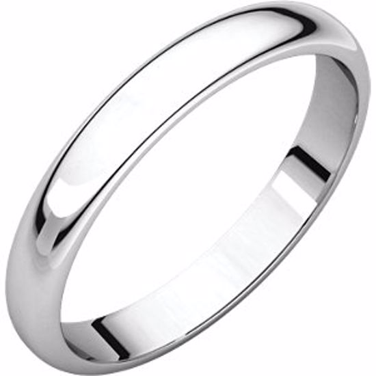 HR7:149209:P 10kt White 3mm Half Round Band