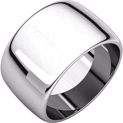 HR9:149232:P 10kt White 12mm Half Round Band