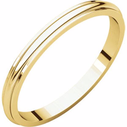 HRE11:149378:P 10kt Yellow 2mm Half Round Edge Band