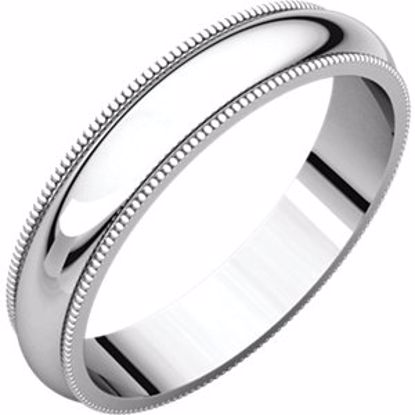 MG9.5:149763:P 10kt White 4mm Milgrain Band