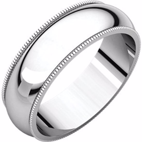 MG5:149830:P 10kt White 6mm Milgrain Band