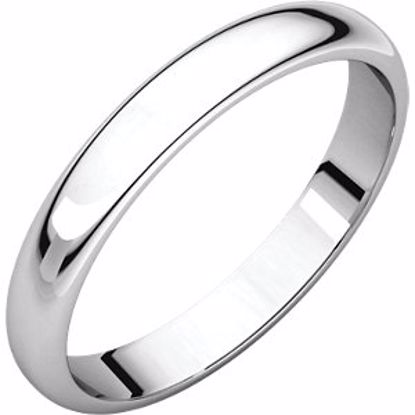 HR8:149219:P 10kt White 3mm Half Round Band