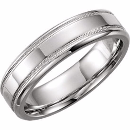 50098:193523:P Platinum 6mm Design Band Size 6