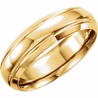 50102:192502:P 14kt Yellow 6mm Grooved Band Size 7