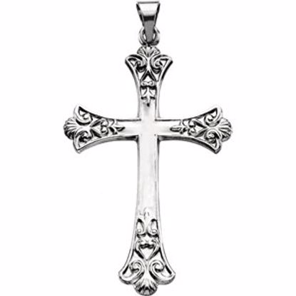 R16193:164166:P 14kt White 38x26mm Cross Pendant