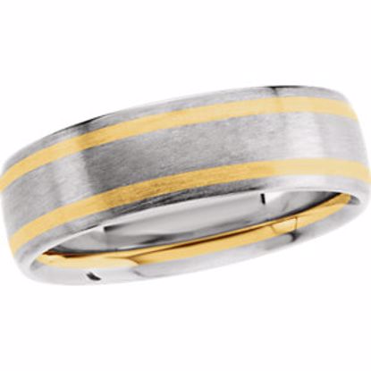50073:178969:P 14kt White & Yellow 7mm Comfort-Fit Band Size 6.5