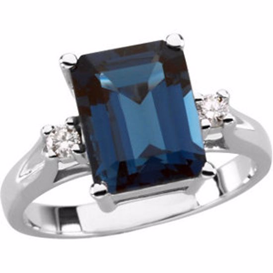 61199:207560:P London Blue Topaz & Diamond Accented Ring