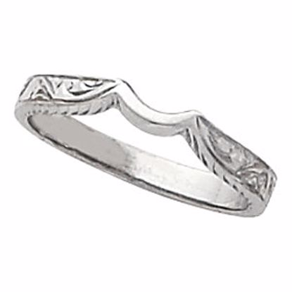 120198:180238:P 14kt White Hand-Engraved Band