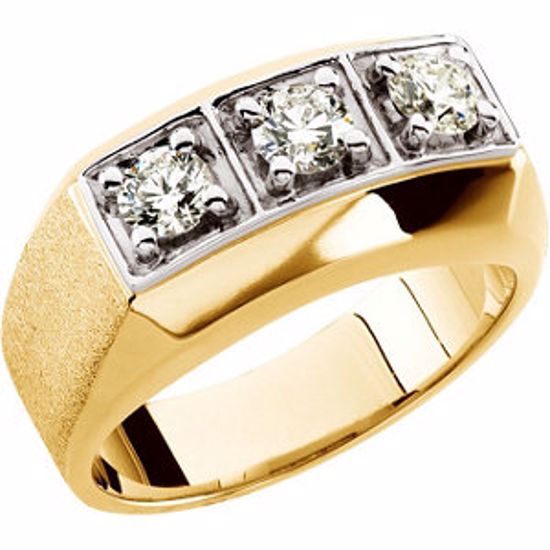 60692:209271:P 14kt Yellow 1 CTW Diamond Men's Ring