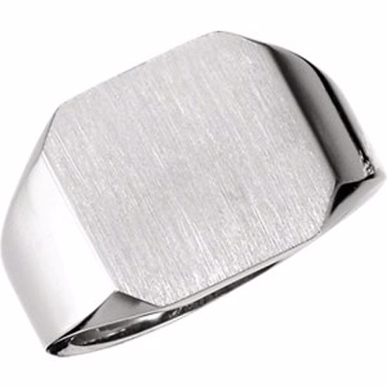 9452:228788:P Platinum 15mm Men's Signet Ring