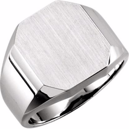 9128:228710:P Platinum 16x14mm Men's Signet Ring