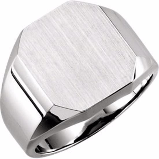 9128:228710:P Platinum 16x14mm Men's Signet Ring
