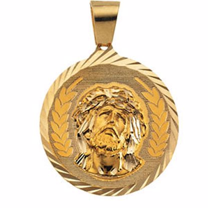 R41343:214058:P 14kt Yellow 32mm Guadalupe/Jesus Medal