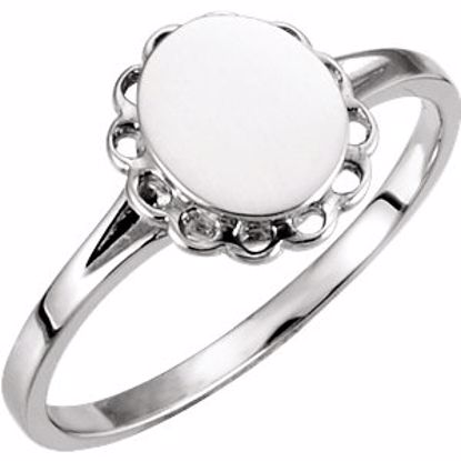 5192:224286:P Platinum Oval Signet Ring