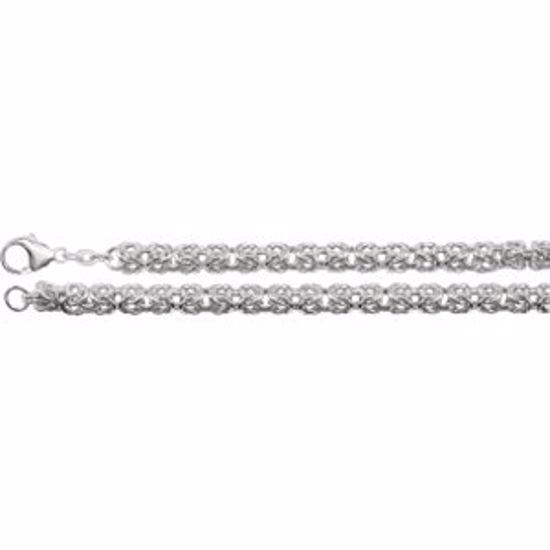 CH381:241187:P Sterling Silver 6mm Byzantine 18" Chain
