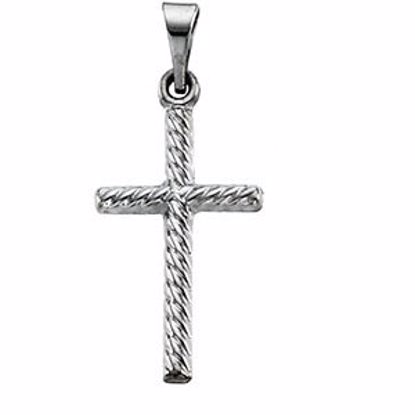 R41142:243007:P 14kt White 17.5x11mm Cross Pendant