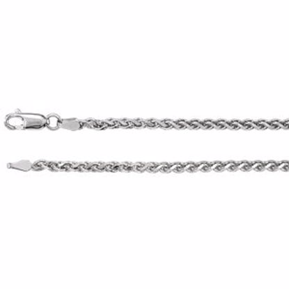 CH522:242125:P 14kt White 2.75mm Diamond Cut Wheat 24" Chain
