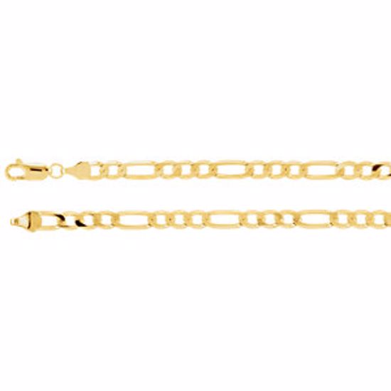 CH494:244885:P 14kt Yellow 5mm Solid Figaro 18" Chain