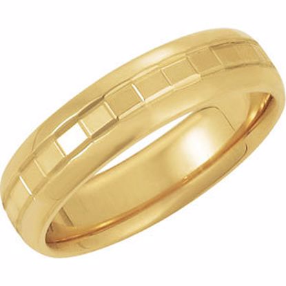 50186:234807:P 14kt Yellow 6mm Design Band Size 7