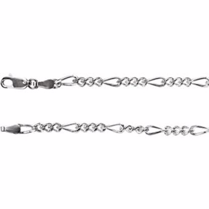 CH433:240062:P Sterling Silver 3.5mm Figaro 20" Chain
