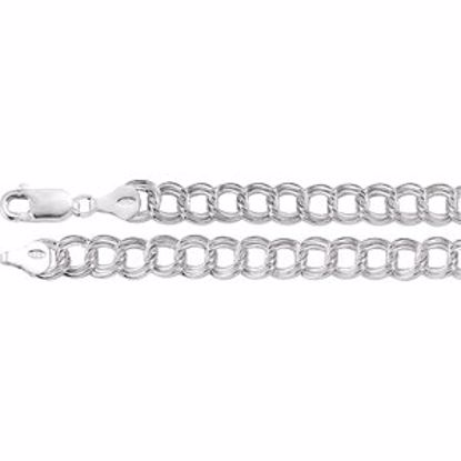 CH436:240094:P Sterling Silver Charm Bracelet 7mm 