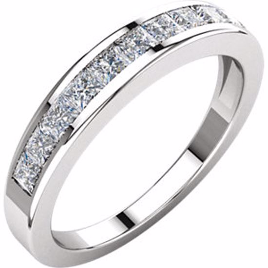 62180:262491:P 14kt White 3/4 CTW Diamond Anniversary Band Size 8