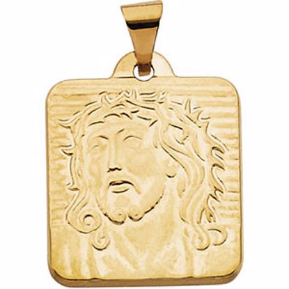 R41360:250618:P 14kt Yellow 18.5x17mm Face of Jesus Pendant