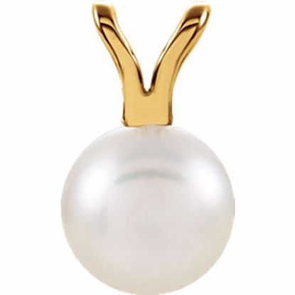61619:251716:P 14kt Yellow 6mm Akoya Cultured Pearl Pendant 