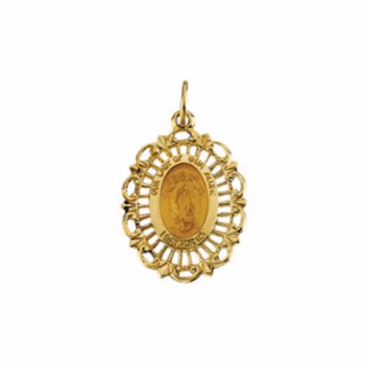 R16429:263787:P 14kt Yellow 21.5x15mm Our Lady of Guadalupe Medal