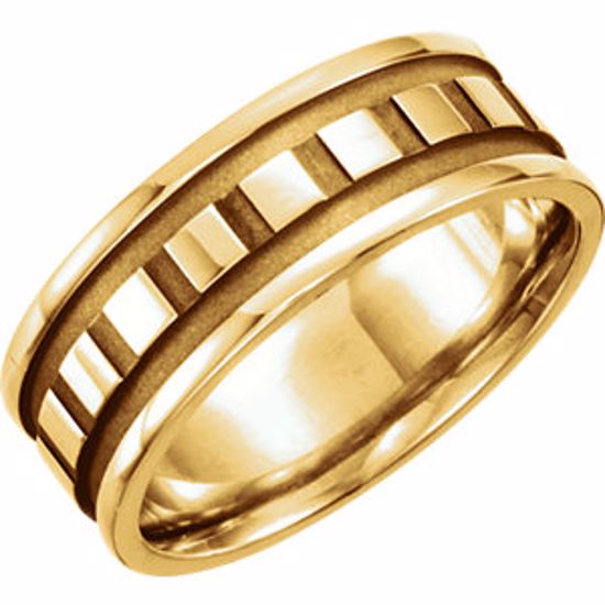 50472:287498:P 14kt Yellow 7.75mm Design Band Size 11