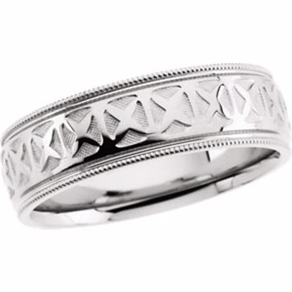 50470:287446:P 14kt White 7.25mm Design Band Size 12 