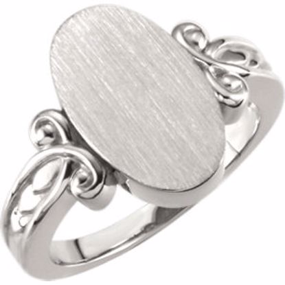 50458:294733:P 14kt Yellow Fancy Oval Signet Ring