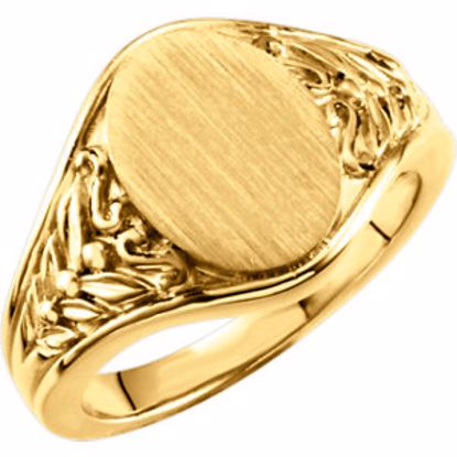 50456:296595:P 14kt Yellow Oval Signet Ring