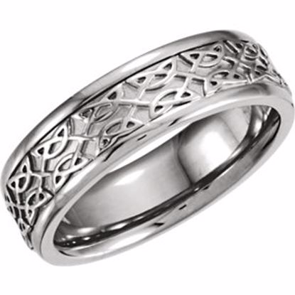 50519:298867:P 14kt White 7mm Celtic Band Size 5.5
