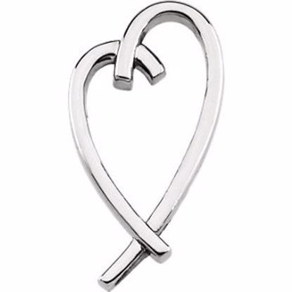 82985:303969:P 14kt White Heart Pendant Slide