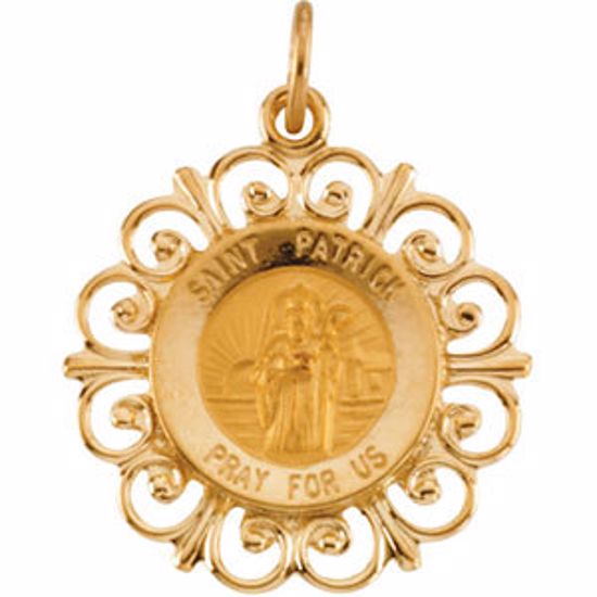 R41468:304373:P 14kt Yellow 18.5mm Round St. Patrick Medal