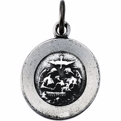 R41525:304346:P Sterling Silver 11.75mm Baptismal Medal