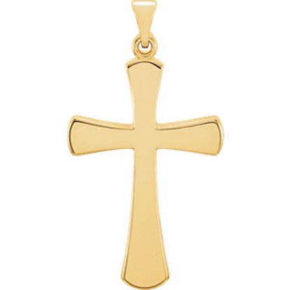 R41276:305430:P 14kt Yellow 28.5x19mm Cross Pendant