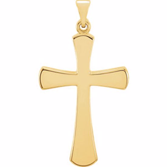 R41276:305430:P 14kt Yellow 28.5x19mm Cross Pendant