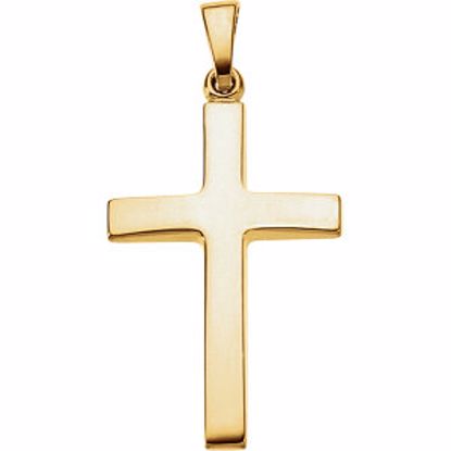R41279:305419:P 14kt Yellow 30.8x15.7mm Cross Pendant