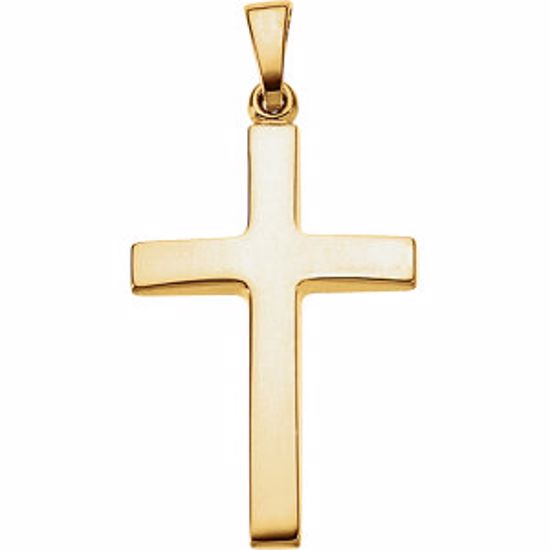 R41279:305419:P 14kt Yellow 30.8x15.7mm Cross Pendant