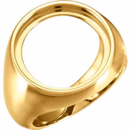 9120:8566:P 14kt Yellow 18mm Gents Coin Ring Mounting