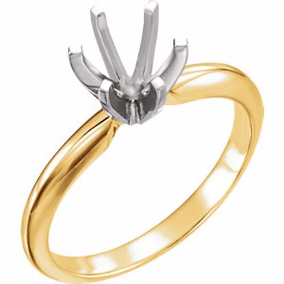 140309H:30305:P 18kt Yellow & Platinum 8.6-9.1mm Round 6-Prong Heavy Ring Mounting