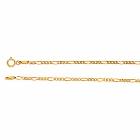 CH23:39436:P 14kt Yellow 2mm Solid Figaro 18" Chain
