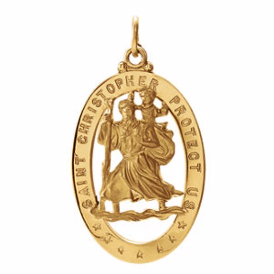 R5033:63229:P 14kt Yellow 29x20mm Oval St. Christopher Medal