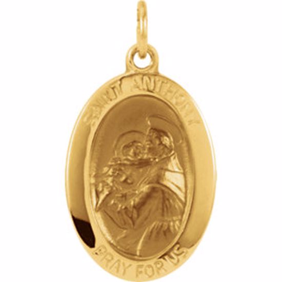 R16372:67305:P 14kt Yellow 19x13.5mm St. Anthony of Padua Medal