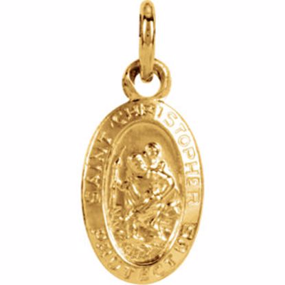 R5023:67326:P 14kt Yellow 8.75x5.75mm Oval St. Christopher Medal