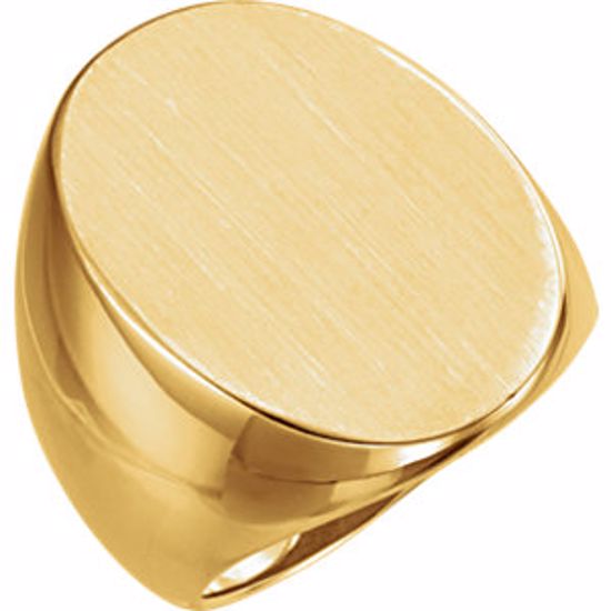 9124:89653:P 18kt Yellow 27x19mm Oval Signet Ring